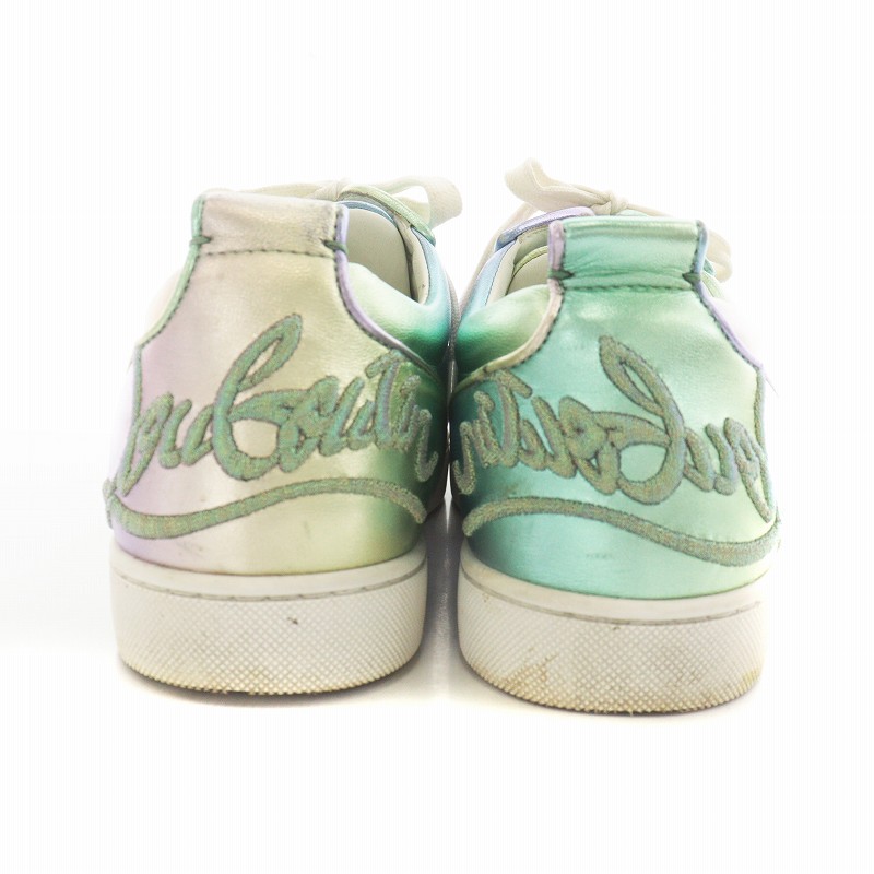 Louboutin スニーカー 41.5/26.5 イエローグリーン スタッズ｜スニーカー 