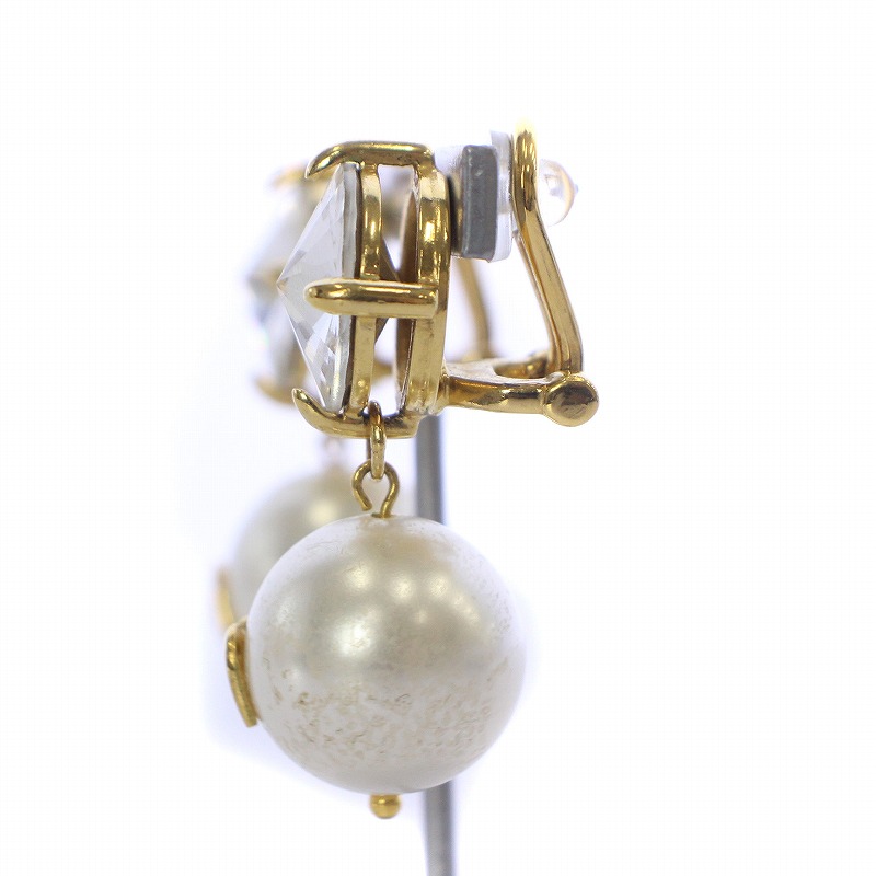 ミュウミュウ miumiu ソリテール ジュエル イヤリング フェイクパール  