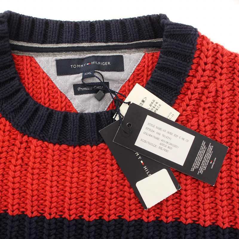 未使用品 トミーヒルフィガー TOMMY HILFIGER コットン ニット 