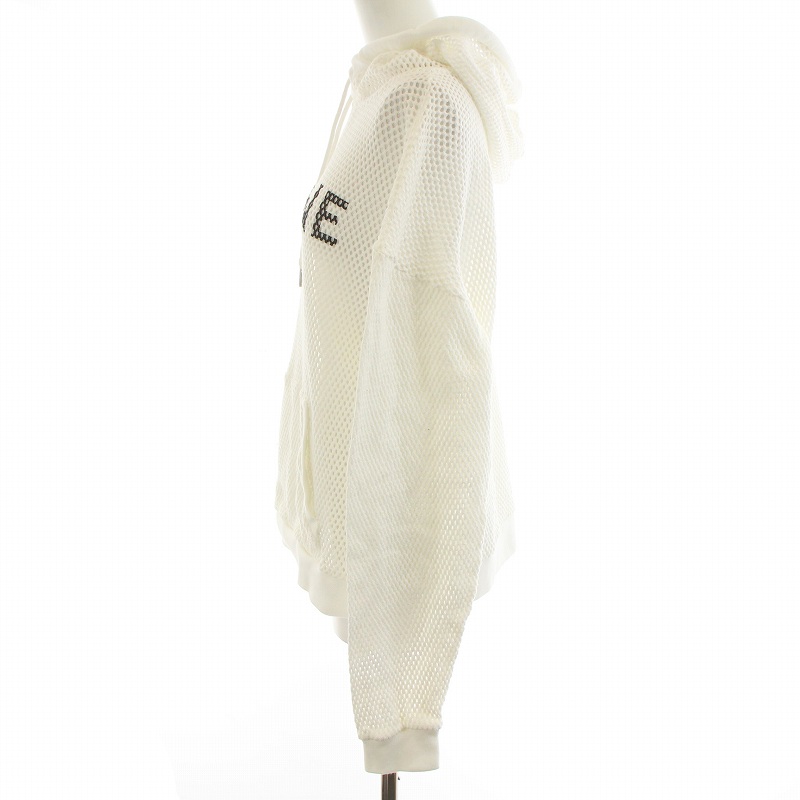 CELINE ホワイト パーカー メッシュ セリーヌ CELINE 22AW Slimane Loose Hoodie In Cotton Mesh