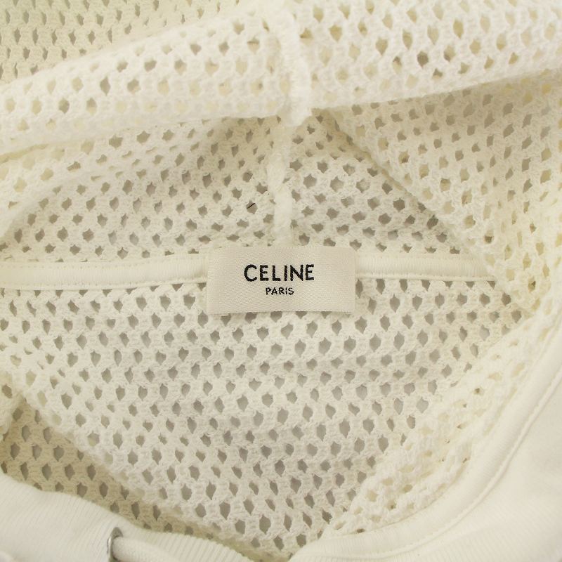 セリーヌ CELINE 22AW Slimane Loose Hoodie In Cotton Mesh メッシュ 