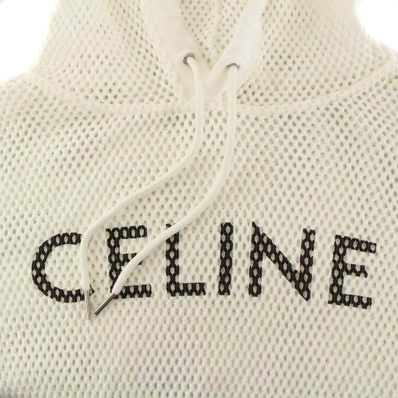 セリーヌ　メッシュパーカー セリーヌ CELINE 22AW Slimane Loose Hoodie In Cotton Mesh メッシュ