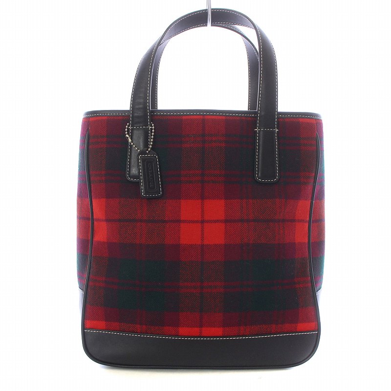 Coach 赤 ハンドバッグ ロゴパターン（COACH ロゴパターン