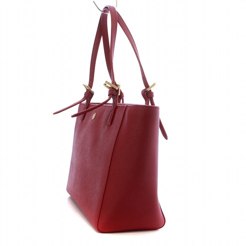 トリーバーチ トートバッグ ヨーク スモールバックル レザー レッド