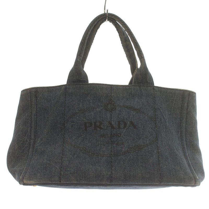 プラダ PRADA MILANO ミラノ カナパ ハンドバッグ トートバッグ デニム 