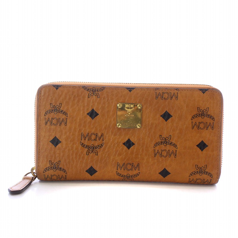 エムシーエム MCM 長財布 ヴィセトス柄 ラウンドファスナー ロゴ 
