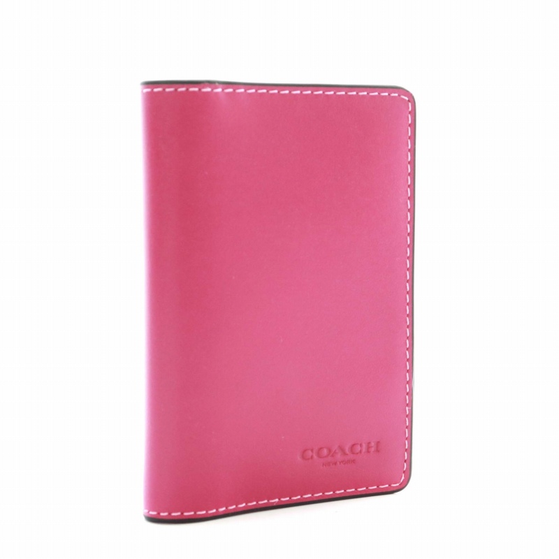 コーチ COACH カードケース パスケース レザー ロゴ 紫 パープル