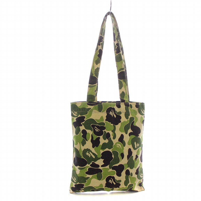 A BATHING APE エイプ 初期タグ　トートバッグ　迷彩　カモフラ　鞄 BAPE.COM CAMO GO APE POINTER COLLEGE TOTE BAG BAPEC（トート