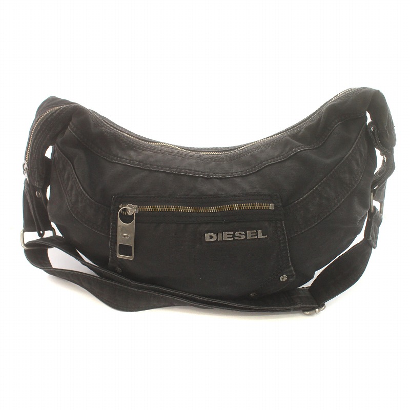ディーゼル DIESEL ショルダーバッグ ボディバッグ デニム ロゴ 三日月 