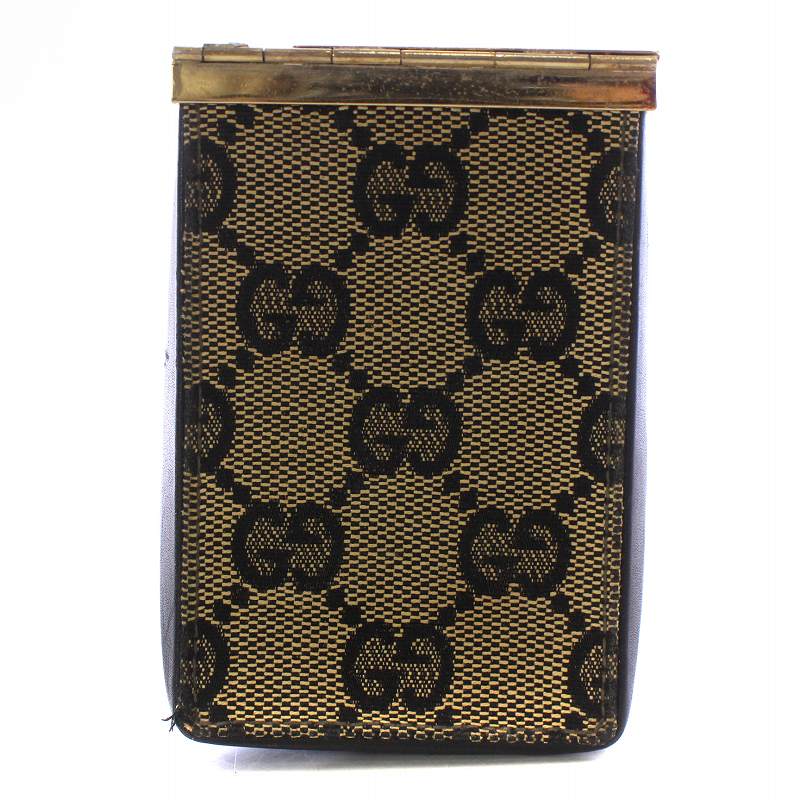美品】GUCCI シガレットケース タバコケース GG シマ レザー 箱袋付