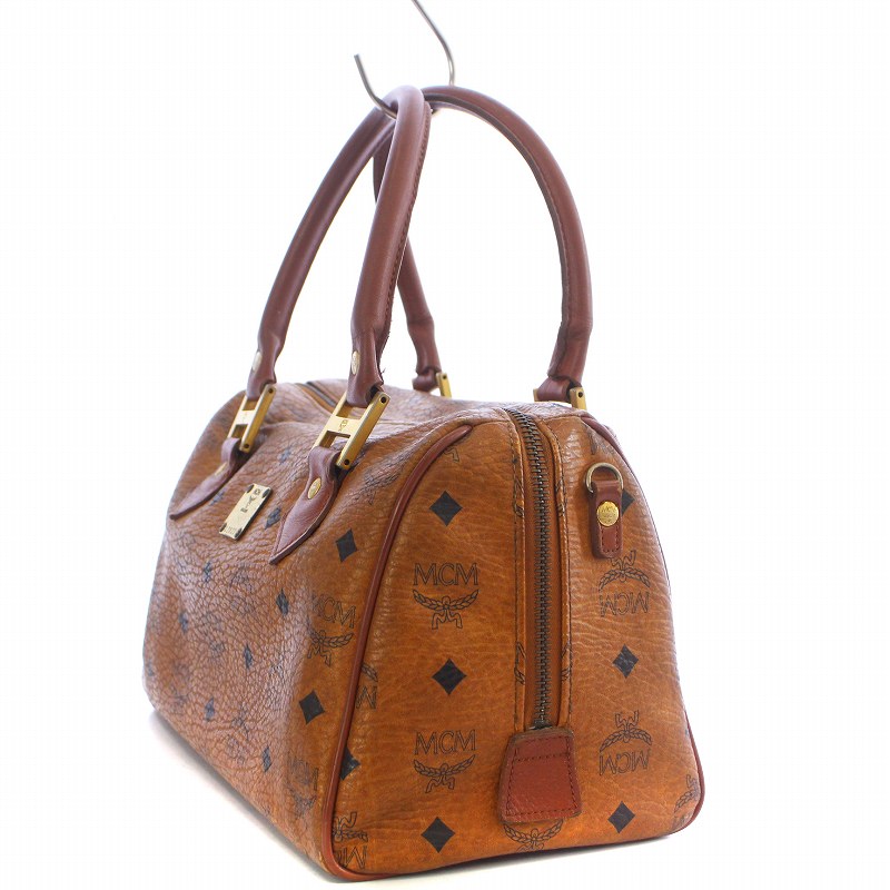 MCM ヴィセトス 総柄 ゴールド金具 ハンドバッグ ミニボストンバッグ