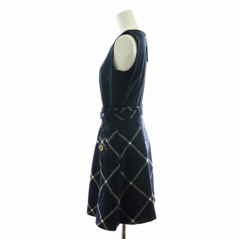 Burberry Blue Label チェック柄 ノースリーブワンピース 38 BURBERRY BLUE LABEL チェック柄ノースリーブワンピース 38