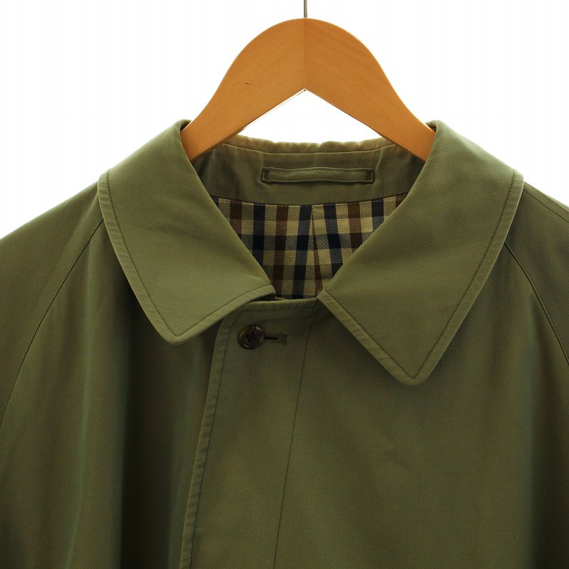 英国製アクアスキュータムトレンチコート裏地チェック柄