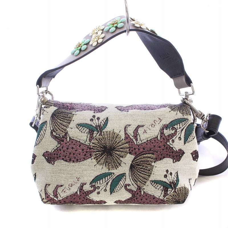 FURLA ジャガードショルダーバッグ アニマル柄