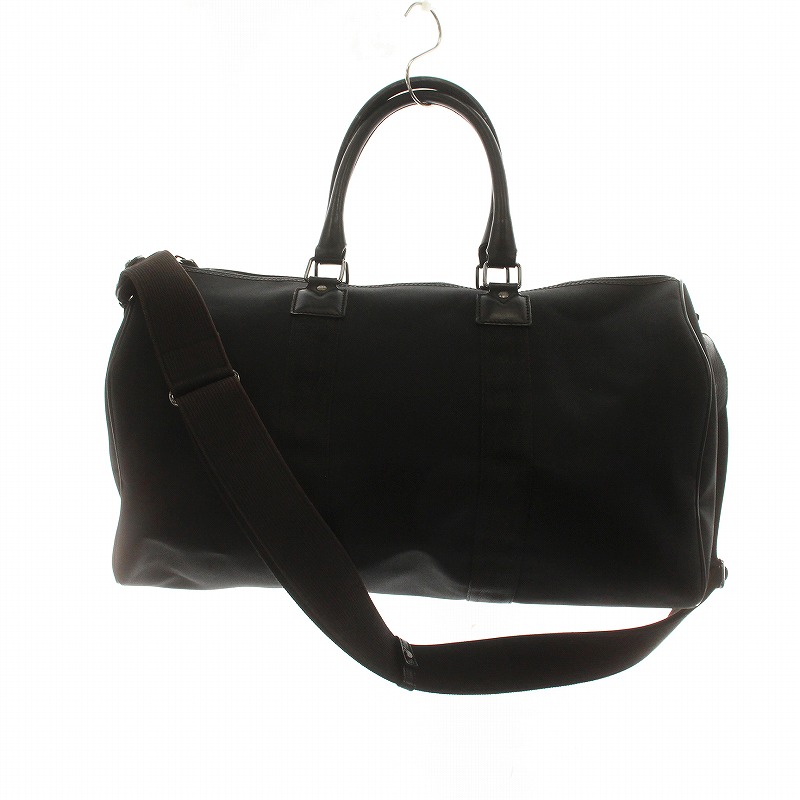 【美品・希少】ハンティングワールド　ボストンバッグ　2way ブラック　レザー HUNTING WORLD ハンティングワールド バッグ 2way ボストン