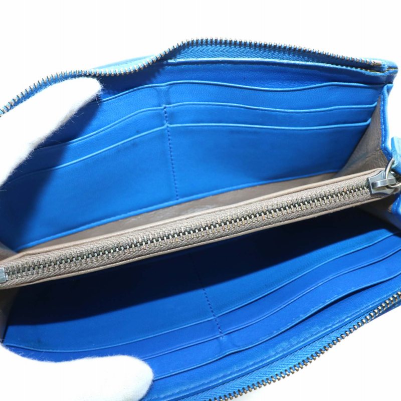 ちゃんてぃっく様美品☆ BottegaVeneta イントレチャート L字長財布 正規品 BOTTEGA VENETA イントレチャートL字ファスナー 長財布