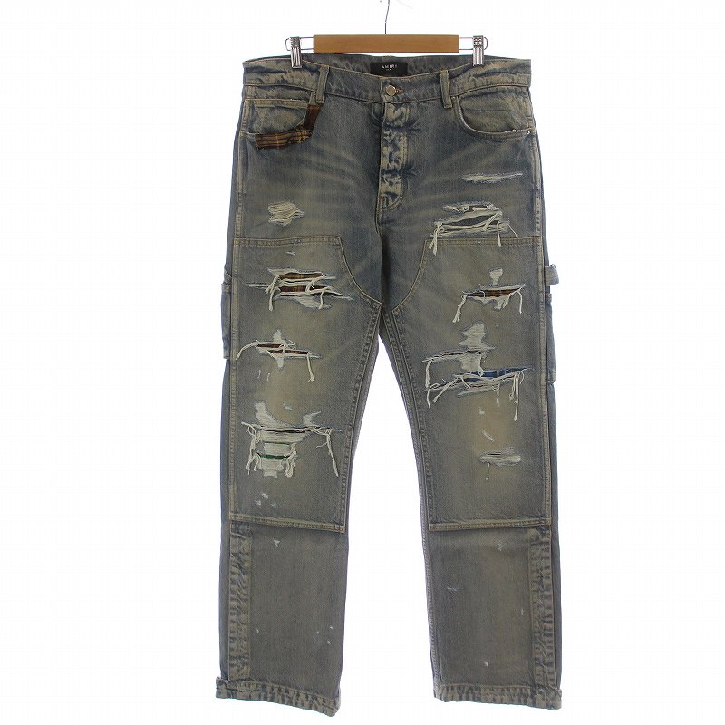 アミリ AMIRI バンダナ クラッシュ ダメージ加工 デニム パンツ 