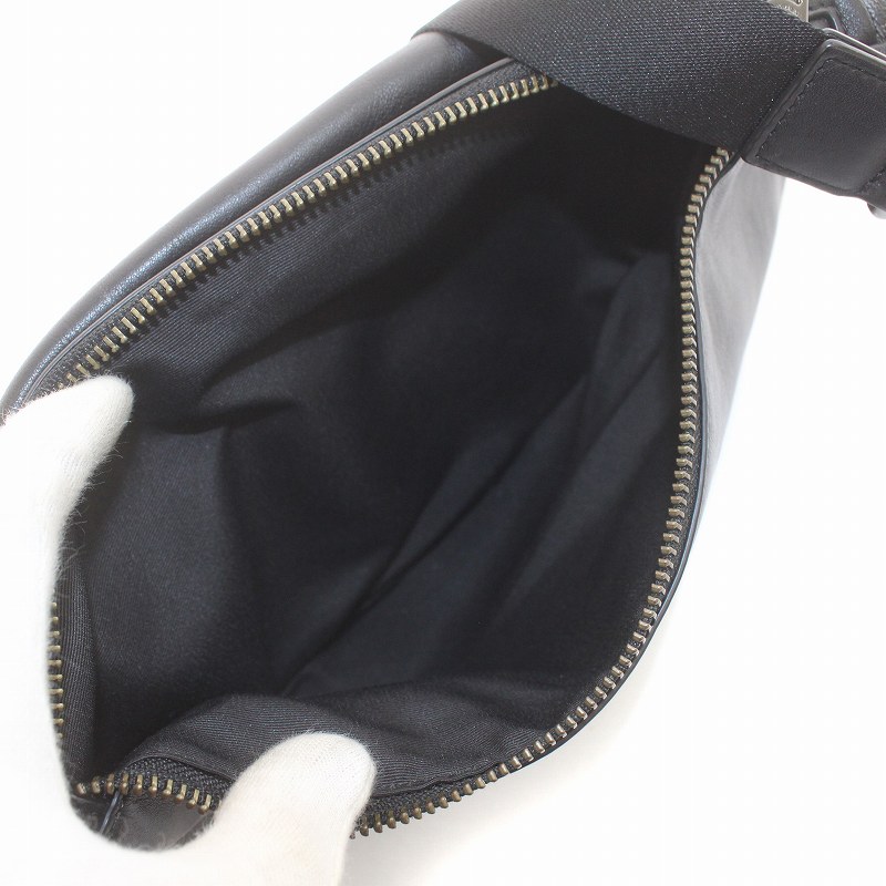 ✨極美品✨ コーチ ボディバッグ ワーレン シグネチャー PVC レザー 黒 Brandol / COACH コーチ ボディバッグ シグネチャー