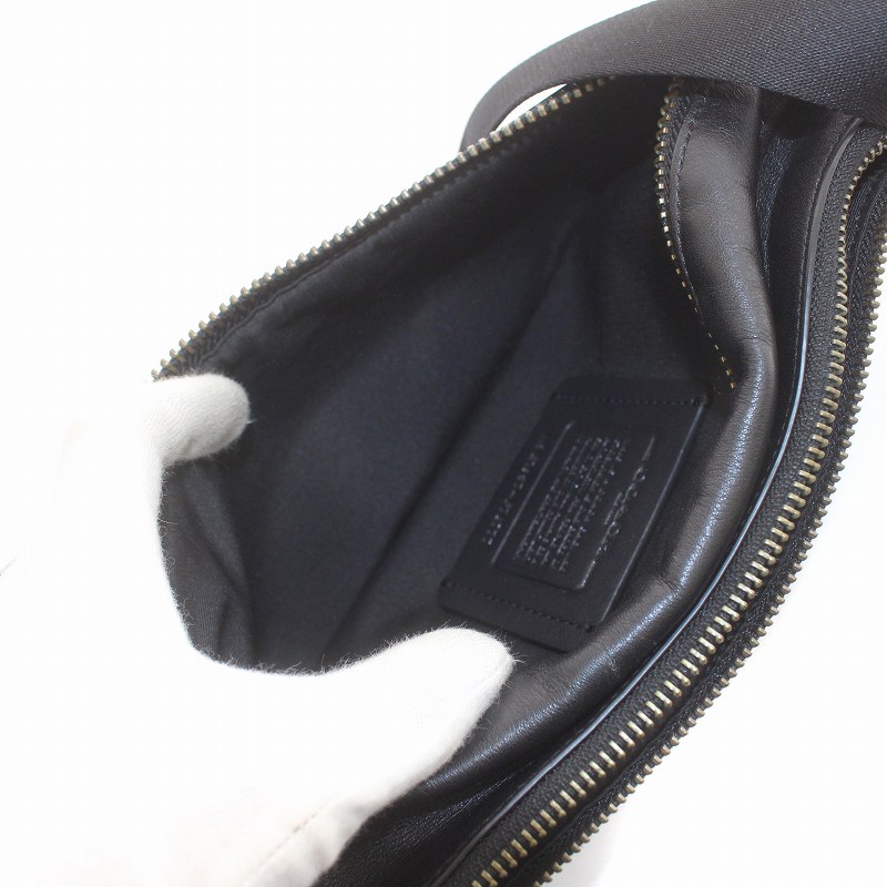 ✨極美品✨ コーチ ボディバッグ ワーレン シグネチャー PVC レザー 黒 Brandol / COACH コーチ ボディバッグ シグネチャー