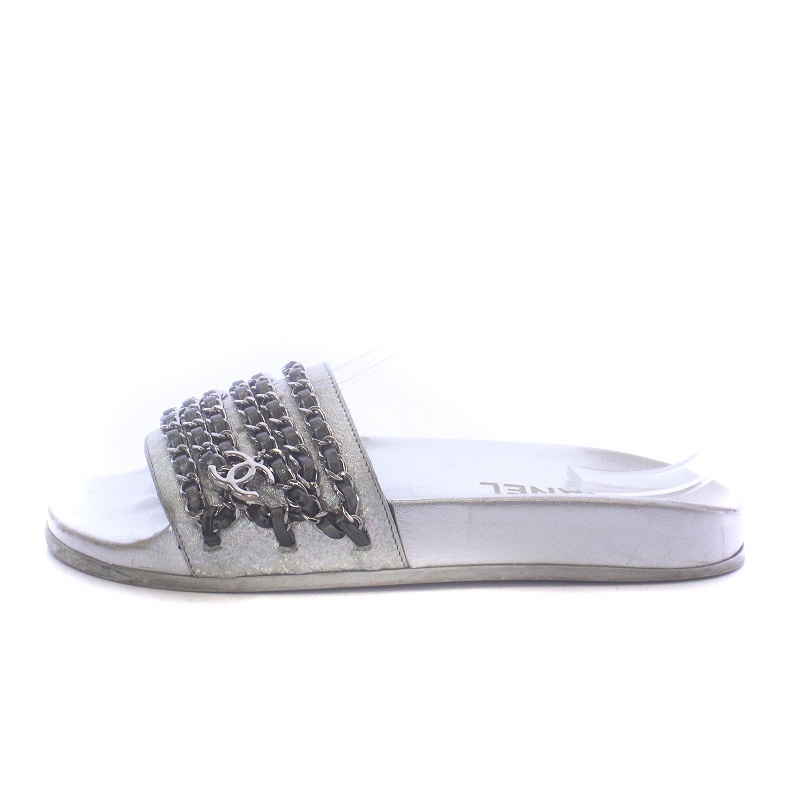 シャネル CHANEL TROPICONIC チェーンシャワーサンダル ココマーク  