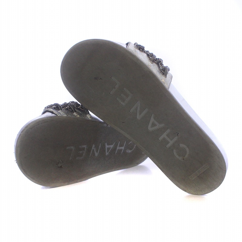 シャネル CHANEL TROPICONIC チェーンシャワーサンダル ココマーク  