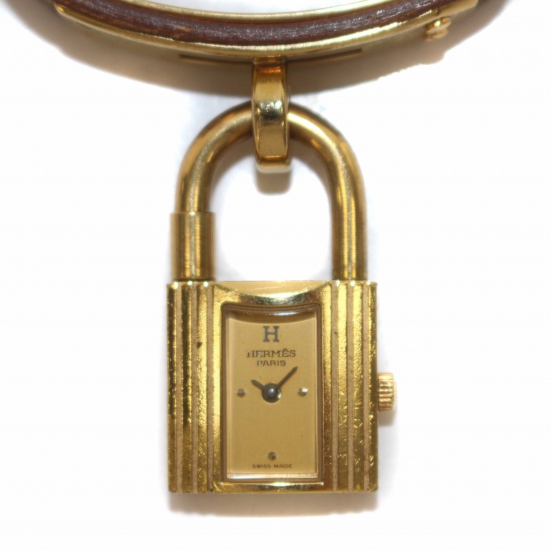 HERMES ロック型時計 ゴールド エルメス HERMES ヴィンテージ ◯Z刻印 KELLY ケリーウォッチ