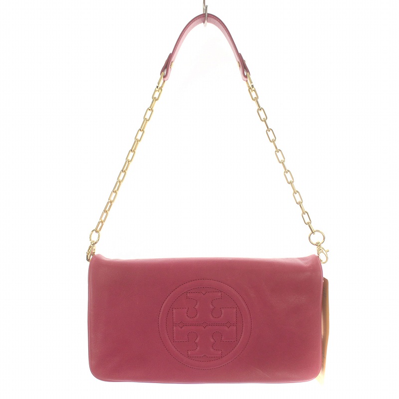 未使用品 トリーバーチ TORY BURCH ショルダーバッグ レザー ロゴ チェ 