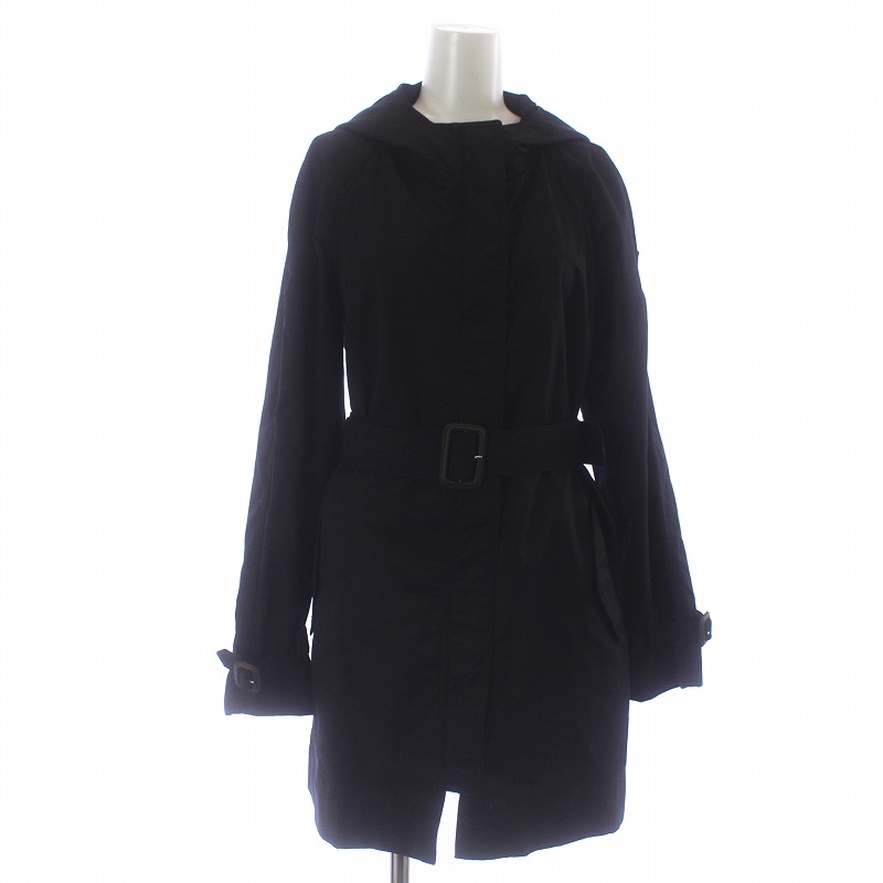 【美品】モンクレール ISIDE ジップアップフーディートレンチコート　ベルト付 美品】モンクレール ISIDE ジップアップフーディートレンチ