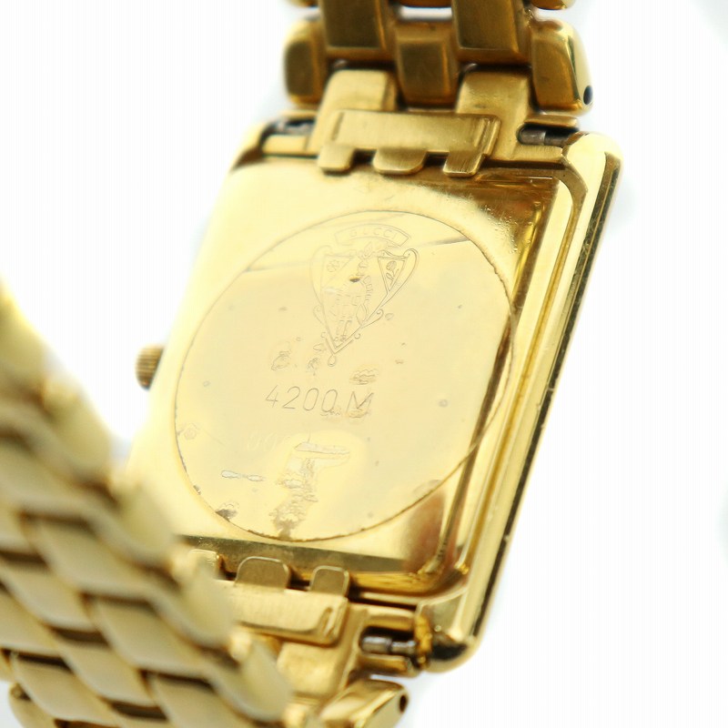 グッチ GUCCI 4200M 腕時計 アナログ クォーツ スクエア ローマン 稼働 