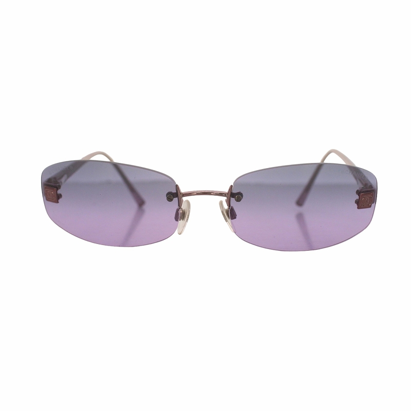 CHANEL Vintage sunglasses リムレス 4002 パープル
