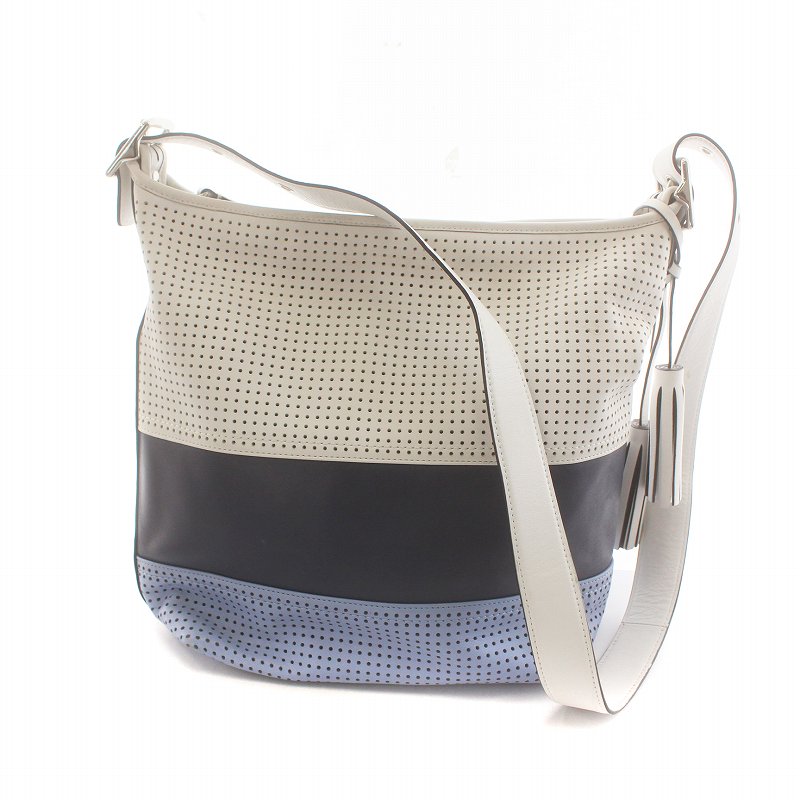 【希少】COACH コーチ ショルダーバッグ レザー ナイロン ストライプ COACH】コーチ エリス コインケース付き 2way クロスボディ ナイロン