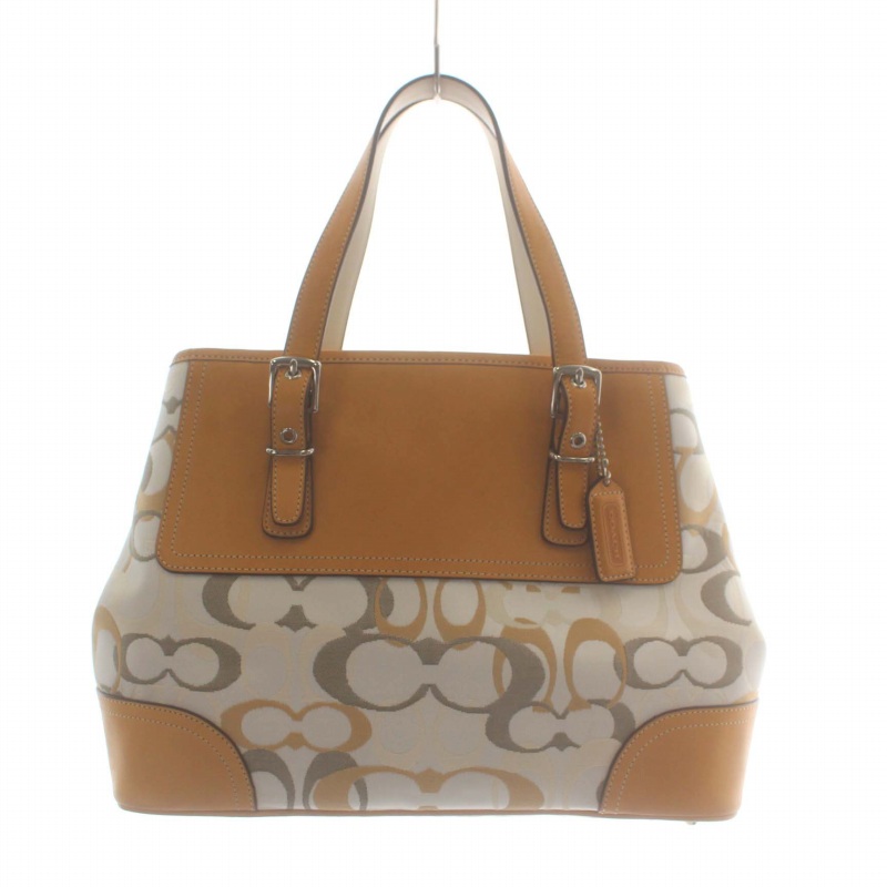 コーチ COACH ハンドバッグ キャンバス レザー シグネチャー ロゴ 総柄 