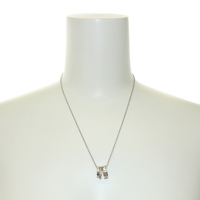 COACH コーチ ロンデルネックレス 3連 ラインストーン シルバー