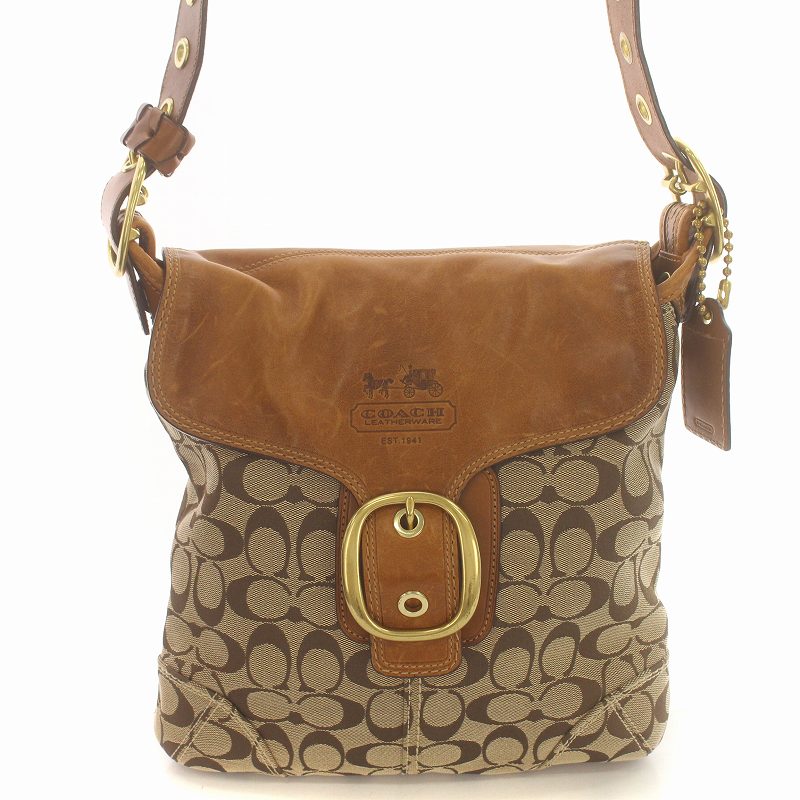 コーチ COACH ショルダーバッグ シグネチャー 斜め掛け バックル 
