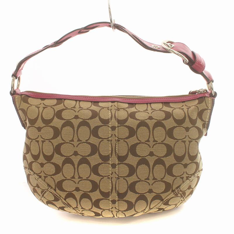 美品 コーチ SOHO ワンショルダーバッグ スエード シグネチャー 茶 美品 コーチ SOHO ワンショルダーバッグ スエード シグネチャー