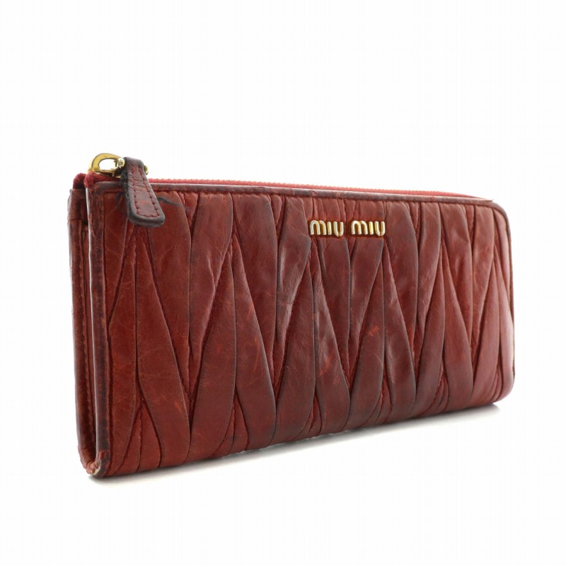 miu miu マテラッセ 長財布 L字ファスナー 美品 箱付き ミュウミュウ 楽天市場】【財布】Miu Miu ミュウ ミュウ マテラッセ L字型