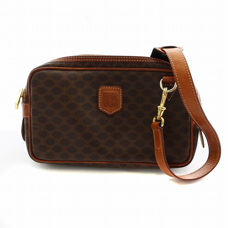 セリーヌ CELINE ヴィンテージ マカダム ショルダー ミニ バッグ 