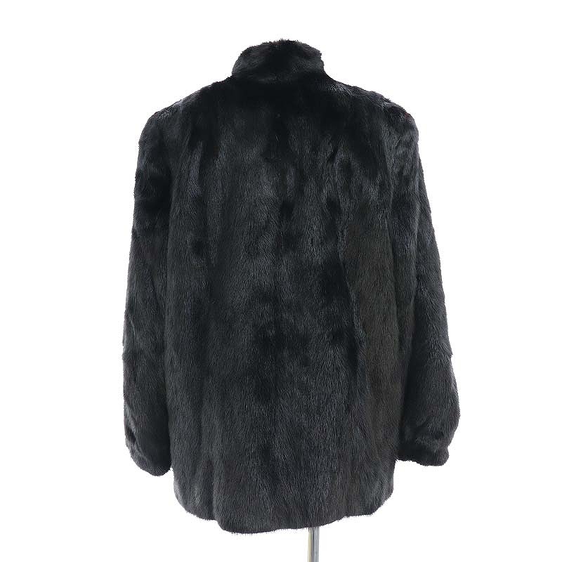 新品！タグ付き！チュニック丈ミンクコート ミンク ブラック size L
