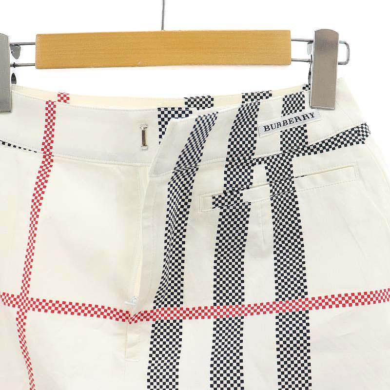 バーバリーゴルフ BURBERRY GOLF 台形スカート ミニ チェック柄 7 白