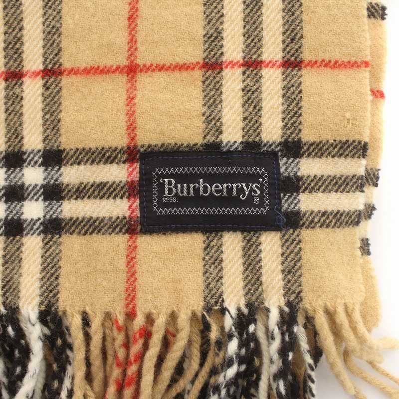 ●美品●　BURBERRYS　大判　マフラー　ブランケット　ノバチェック　刺繍 BURBERRY バーバリーチェック柄ブランケット.マフラー 【vintage