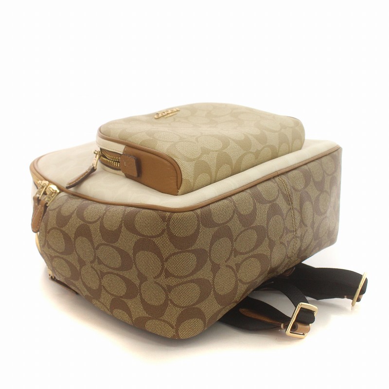 コーチ COACH リュックサック バックパック シグネチャー ロゴ PVC 白 
