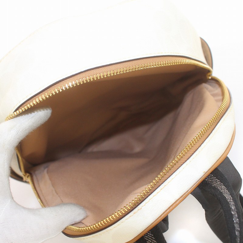 コーチ COACH リュックサック バックパック シグネチャー ロゴ PVC 白 