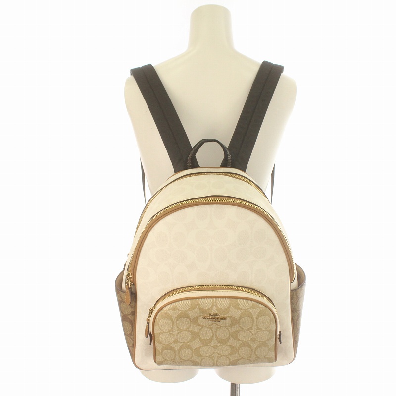 コーチ COACH リュックサック バックパック シグネチャー ロゴ PVC 白 