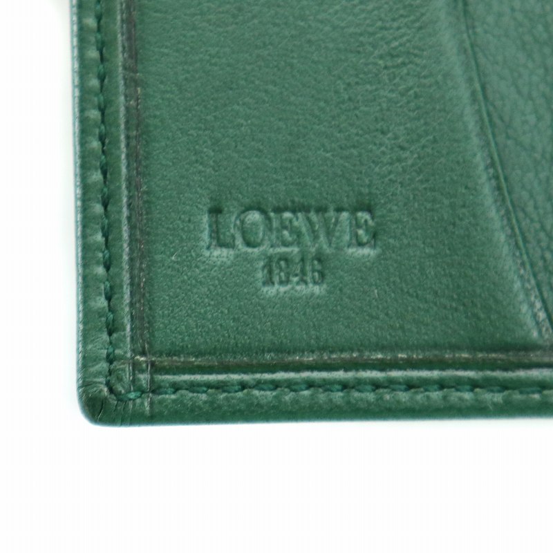 ロエベ LOEWE キーケース 4連 レザー アナグラム ロゴ 緑 グリーン