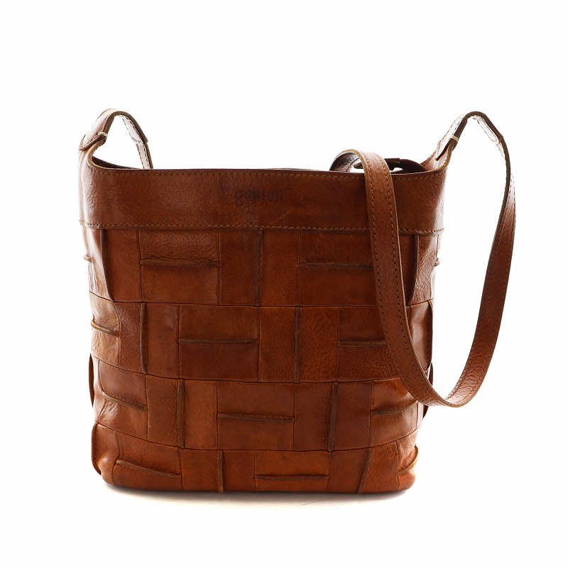 ◇ 美品 genten ゲンテン レザーショルダーバッグ ブラウン ◇