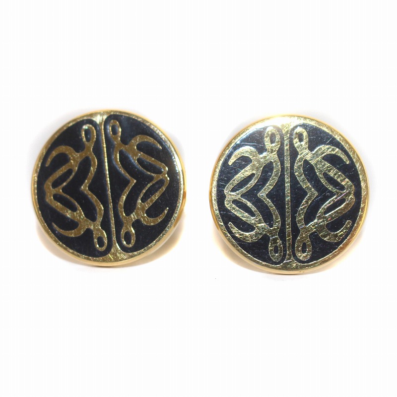 希少LOEWE カフスヴィンテージアナグラムロゴゴールド×ブラック