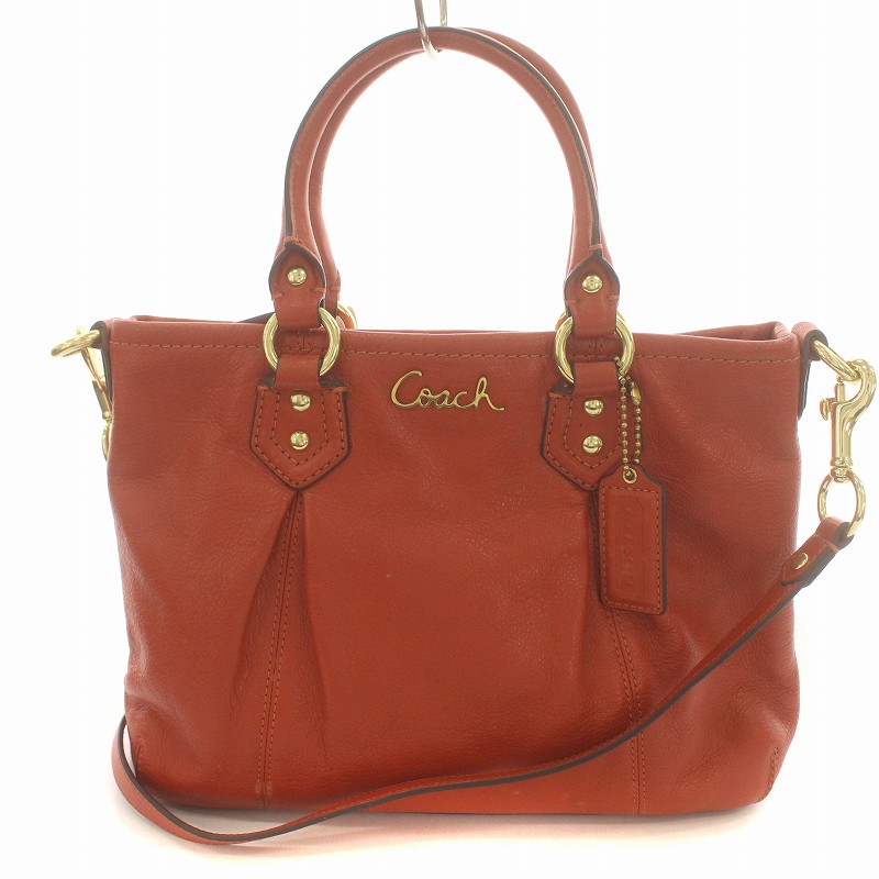 コーチ COACH 2way ショルダーバッグ ハンドバッグ レザー ゴールド 