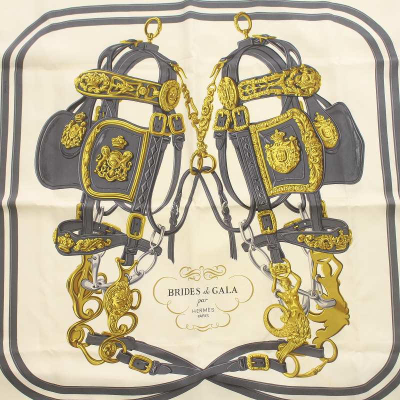 HERMES BRIDES de GALA カレ90 馬具デザイン 大判スカーフ HERMES エルメス カレ90 BRIDES de GALA ブリッド ドゥ ガラ