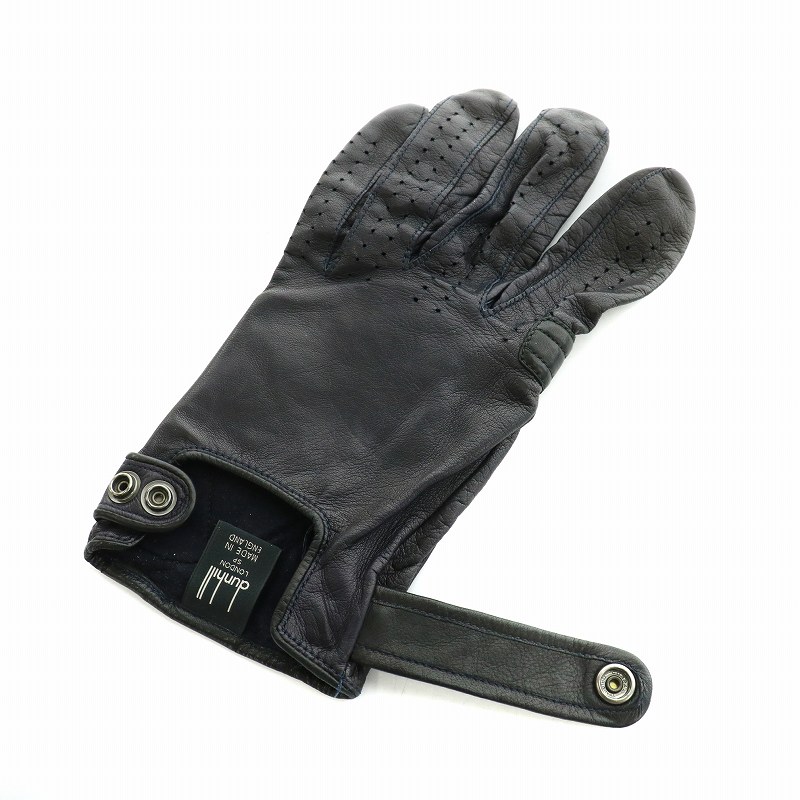 ダンヒル dunhill グローブ 手袋 本革 ラムスキン レザー ロゴ L 黒