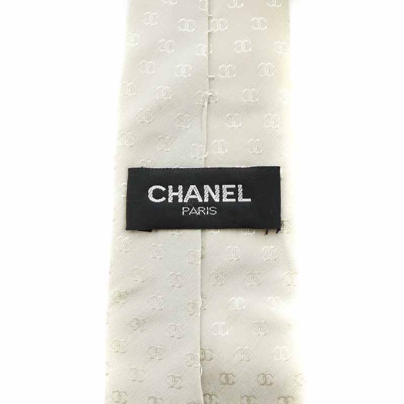 シャネル CHANEL ネクタイ レギュラータイ 総柄 ココマーク ロゴ 絹